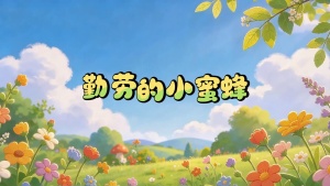 S2004儿歌《勤劳的小蜜蜂》#伴奏 #无人声 唯美卡通治愈六一儿童合唱歌曲节日舞蹈演出舞台高清LED视频背景素材