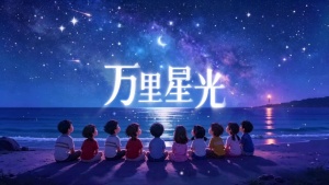 S2011叶泳沺《万里星光》#伴奏 #带和声 唯美校园毕业励志儿童歌曲节日舞蹈演出舞台高清LED视频背景素材